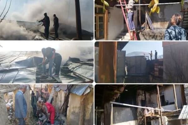 حریق  ۶ منزل مسکونی در روستای «آسور» فیروزکوه اطفا شد
