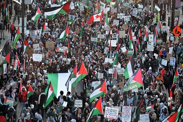 Kanada'da Filistin'e destek gösterisi 
