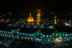 Imam Hussein shrine on eve of Hazrat Zahra martyrdom anniv.