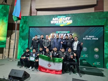 تیم کشتی فرنگی نیروهای مسلح ایران قهرمان مسابقات نظامیان جهان شد