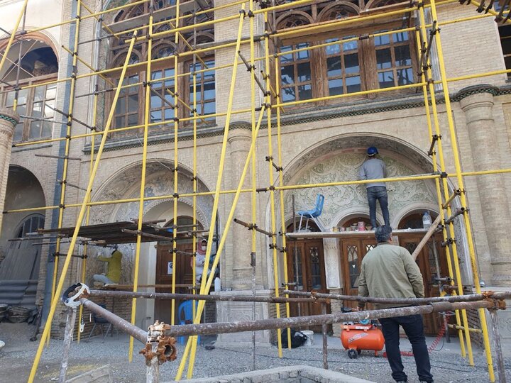 تجهیز عمارت تاریخی مسعودیه به کارگاه مرمت اضطراری