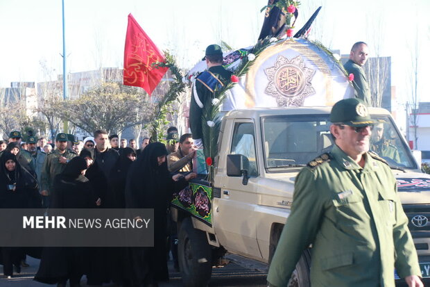 پیکر مطهر سردار شهید «حسن اکبری» به اردبیل بازگشت+عکس