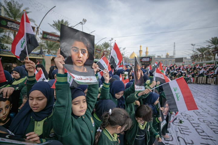 یادبود شهدای غزه در بین الحرمین کربلای معلی برگزار شد