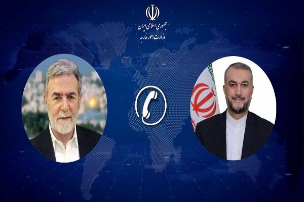 Iran's FM, al-Nakhaleh discuss Gaza situation over phone