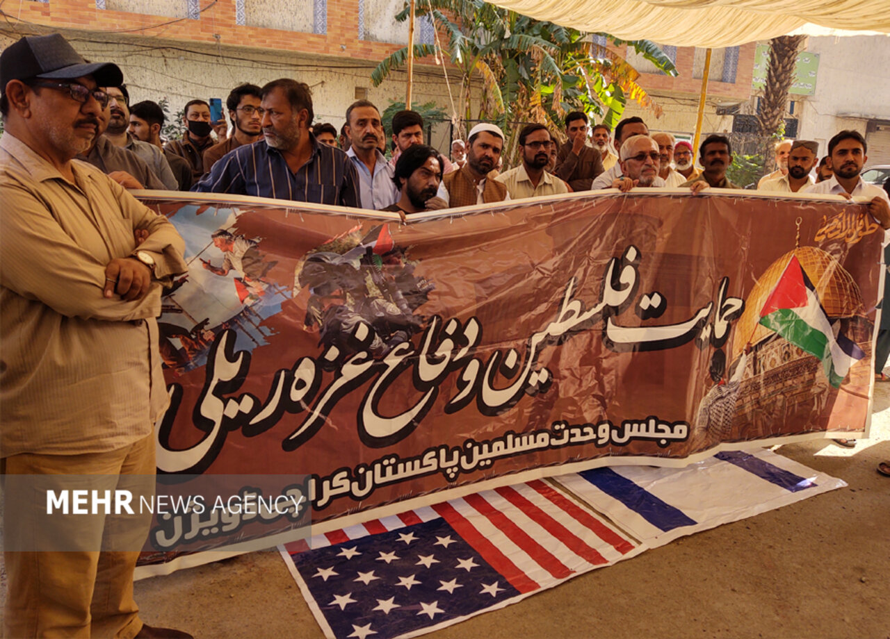 کراچی میں اسرائیل کیخلاف احتجاجی مظاہرہ؛ مستقبل فلسطینیوں کا ہے، مقریرین