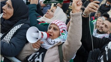 تظاهرات حمایت از مردم مظلوم فلسطین در انگلیس، فرانسه و دانمارک+ فیلم