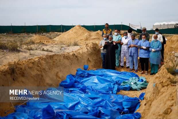 قبرهای دست‌جمعی شهدای غزه