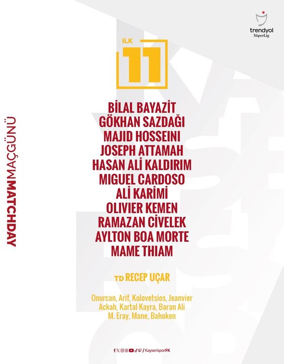 حضور علی کریمی و مجید حسینی در ترکیب کایسری اسپور