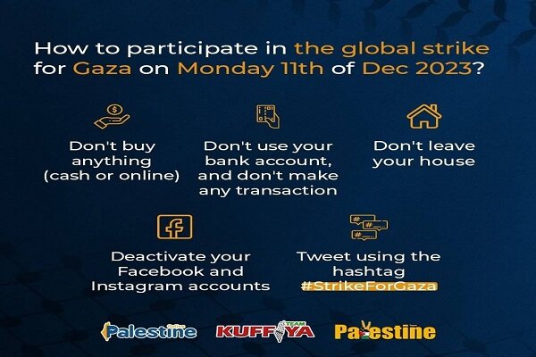 غزہ کی حمایت میں عالمی ہڑتال کا مطالبہ