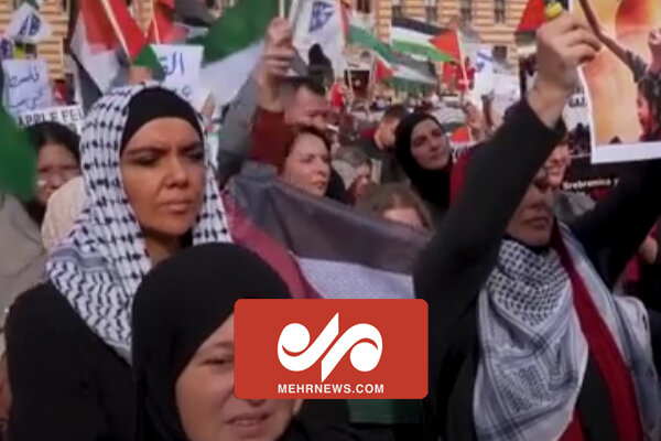 تظاهرات گسترده در پایتخت بوسنی هرزگووین در حمایت از غزه 