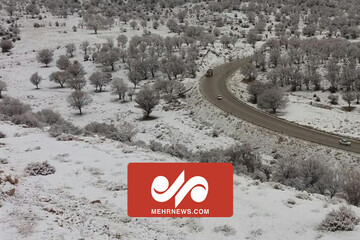بارش زیبای برف در سپیدان استان فارس