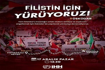 Üsküdar’da Filistin’e destek için yürüyüş düzenlenecek