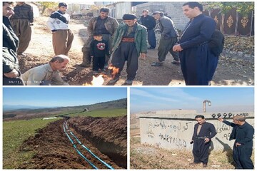 اصلاح ۱۲۲۰ متر شبکه آبرسانی ۲ روستای جوانرود