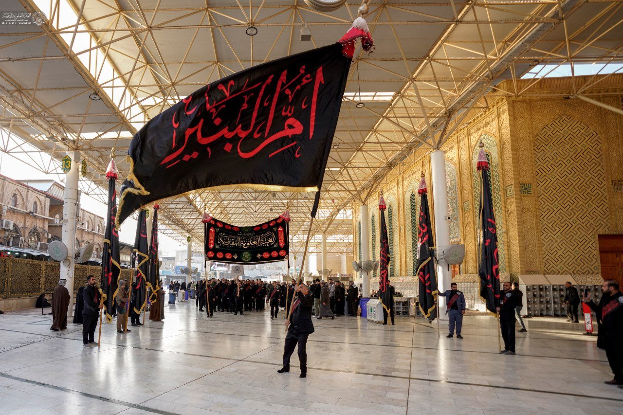 عزاداری موکب های نجفی در سالروز وفات حضرت امالبنین (س)/تصاویر