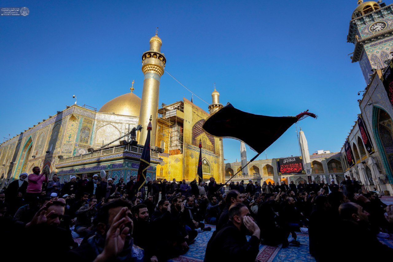 عزاداری موکب های نجفی در سالروز وفات حضرت امالبنین (س)/تصاویر