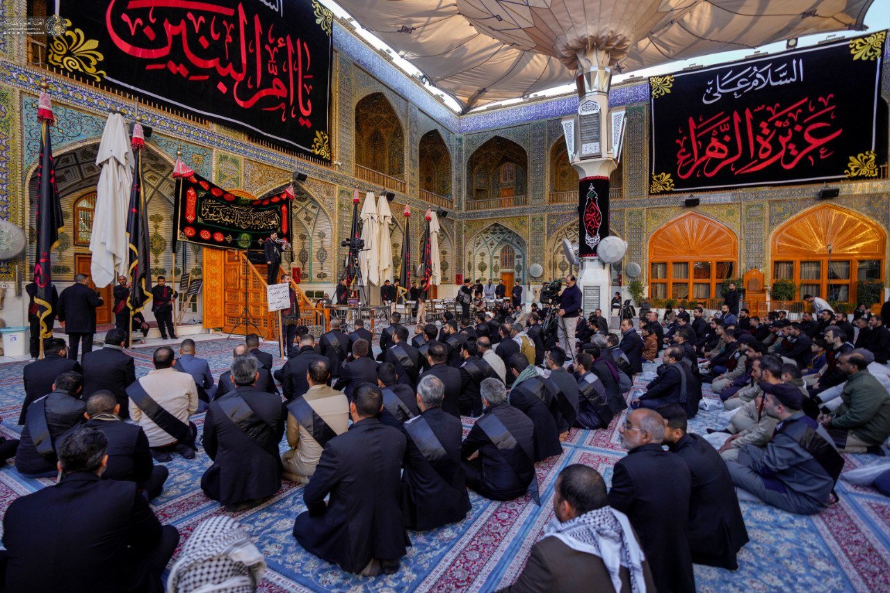 عزاداری موکب های نجفی در سالروز وفات حضرت امالبنین (س)/تصاویر