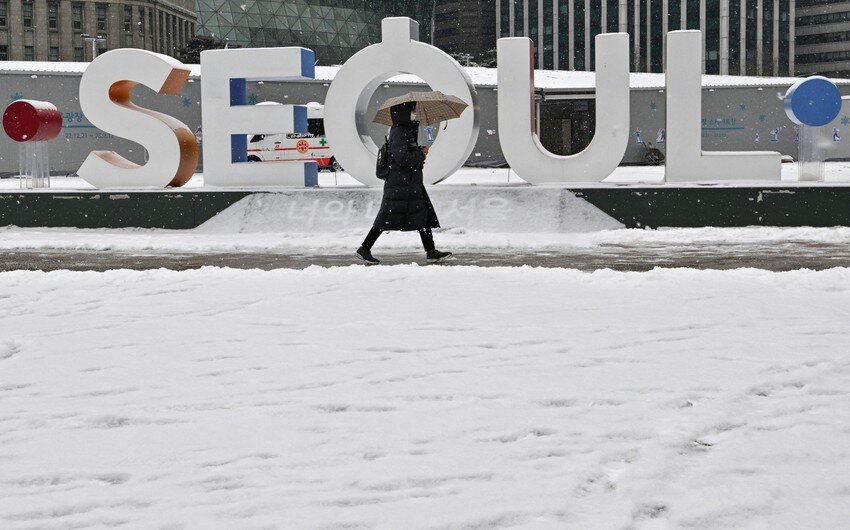 رکورد بارش برف در سئول طی ۴۰ سال گذشته