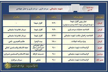 راهیان مکتب شهید سلیمانی در گلزار شهدای کرمان افتتاح می شود