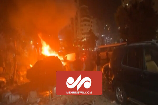 فیلم حمله پهپادی رژیم صهیونیستی به  دفتر حماس در بیروت