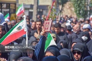 تجمع مردم مرکز خراسان شمالی در محکومیت حمله تروریستی کرمان