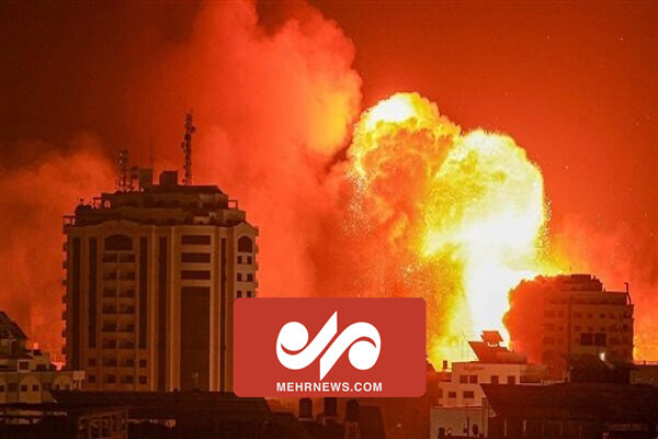 فیلم بمباران جنون‌آمیز شمال غزه توسط جنگنده‌های اسراییلی