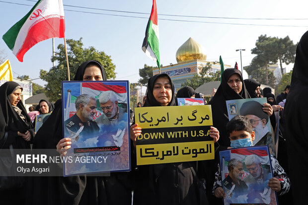 تجمع مردم گرگان در محکومیت حادثه تروریستی کرمان
