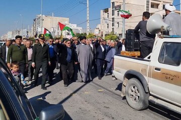 راهپیمایی مردم گناوه در محکومیت حادثه تروریستی کرمان