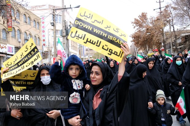 راهپیمایی مردم کرمانشاه در محکومیت حمله تروریستی کرمان