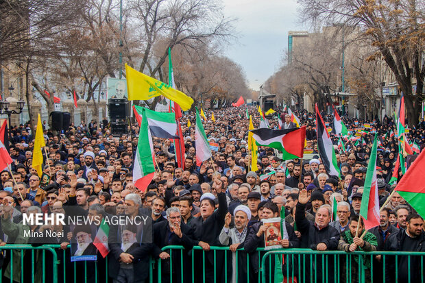 راهپیمایی مردم تبریز در محکومیت حمله تروریستی کرمان د