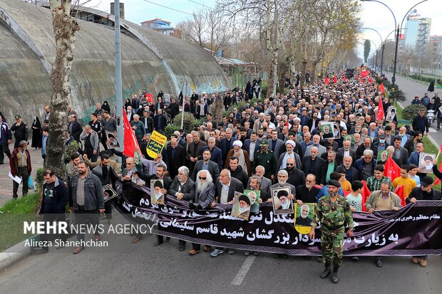 راهپیمایی مردم رشت در محکومیت حمله تروریستی کرمان