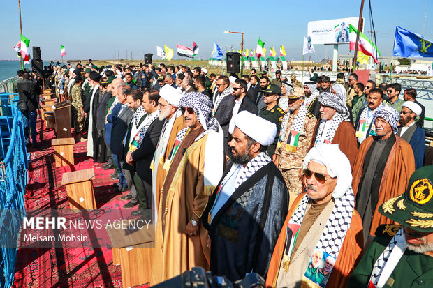 رژه مشترک شناورهای دریایی مردمی حشدالشعبی عراق و بسیج دریایی ایران