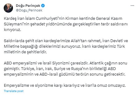 Türk yetkili ve siyasilerden İran'daki terör saldırısına tepkiler