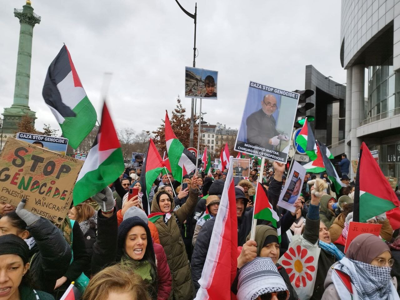 تظاهرات همبستگی با غزه در فرانسه، هلند و انگلیس+فیلم‌ها و تصاویر