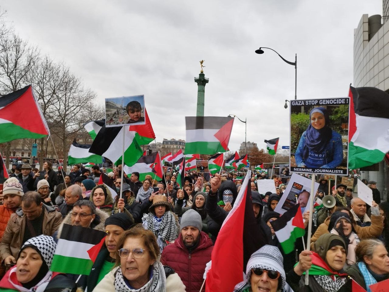 تظاهرات همبستگی با غزه در فرانسه، هلند و انگلیس+فیلمها و تصاویر