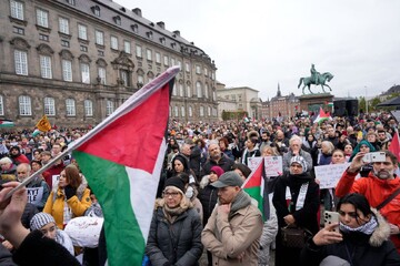 راهپیمایی باشکوه مردم دانمارک در حمایت از مردم غزه+ فیلم