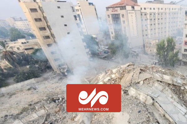 فیلم لحظه انهدام منازل مسکونی در خان یونس