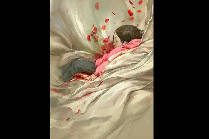 رونمایی نقاشی جدید حسن روحالامین از ریحانه شهید در حضور رهبری