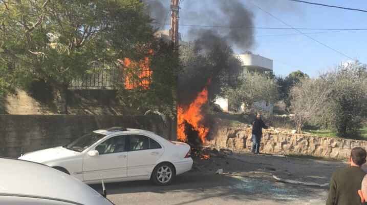 بمباران یک خودرو در نزدیکی منزل برادر شهید الطویل در جنوب لبنان