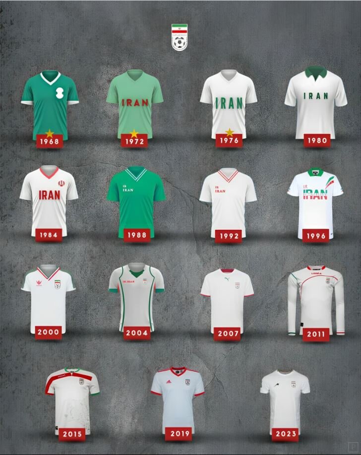پیراهن تیم ملی فوتبال ایران در ادوار جام ملتهای آسیا + عکس