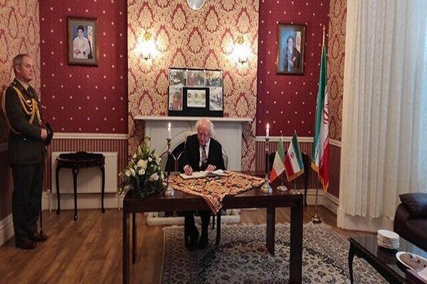في زيارة للسفارة الايرانية..الرئيس الايرلندي يعرب عن مواساته لأسر ضحايا اعتداء كرمان الارهابي