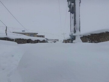 بارش یک متری برف در روستای کول دیواندره