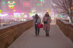 Snowy night in Ardabil