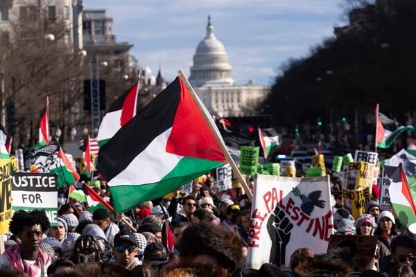 Beyaz Saray önünde Filistin’e destek gösterisi