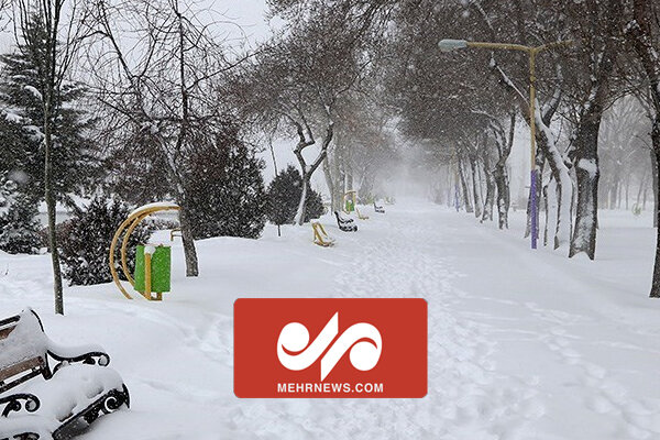 بارش سنگین برف در مشکین شهر استان اردبیل