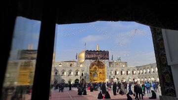 سیاه‌پوشی بارگاه منور رضوی به مناسبت شهادت امام هادی(ع)