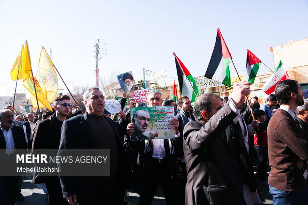 راهپیمایی مردم قم در حمایت فلسطین مظلوم