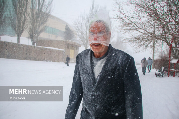 بارش سنگین برف در تبریز