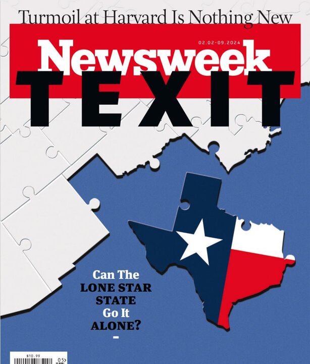 شماره جدید مجله «نیوزویک»/ آیا تگزاس از آمریکا جدا می‌شود؟+ عکس