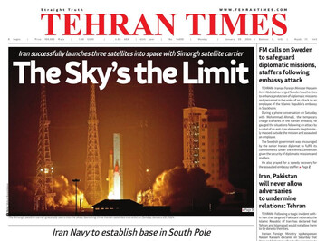 Front pages of Iran's English dailies on Jan. 29