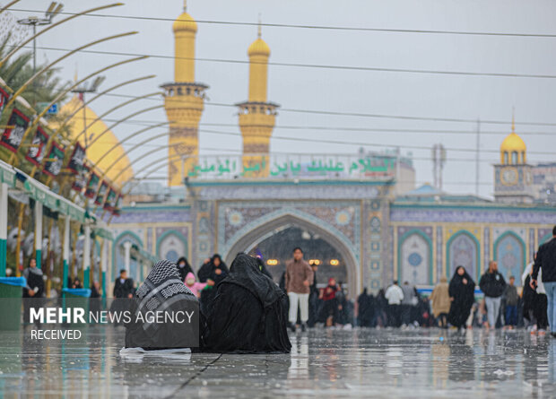بارش باران در کربلا معلی